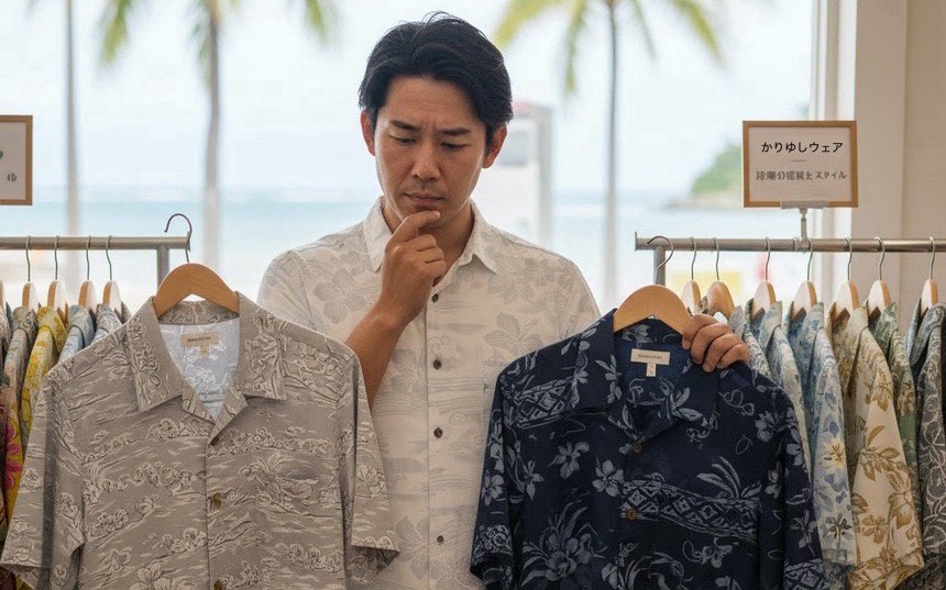 パーソナルカラー診断付きの“かりゆしウェア展示”